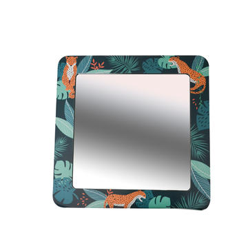 MDF framed mirror, square, jungle design 19S751