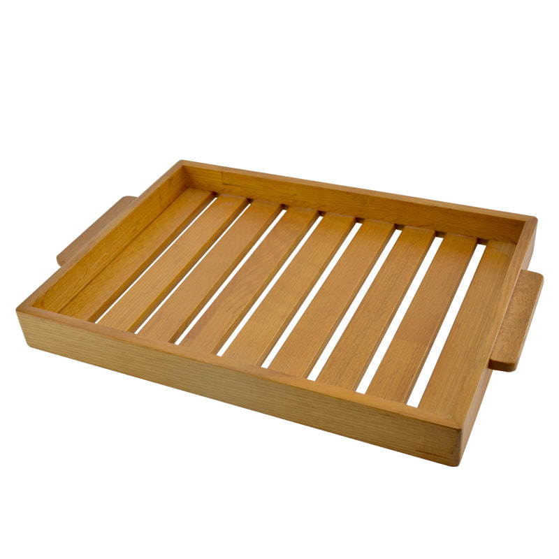 Wooden tray,  cut-out slot bottom AL002