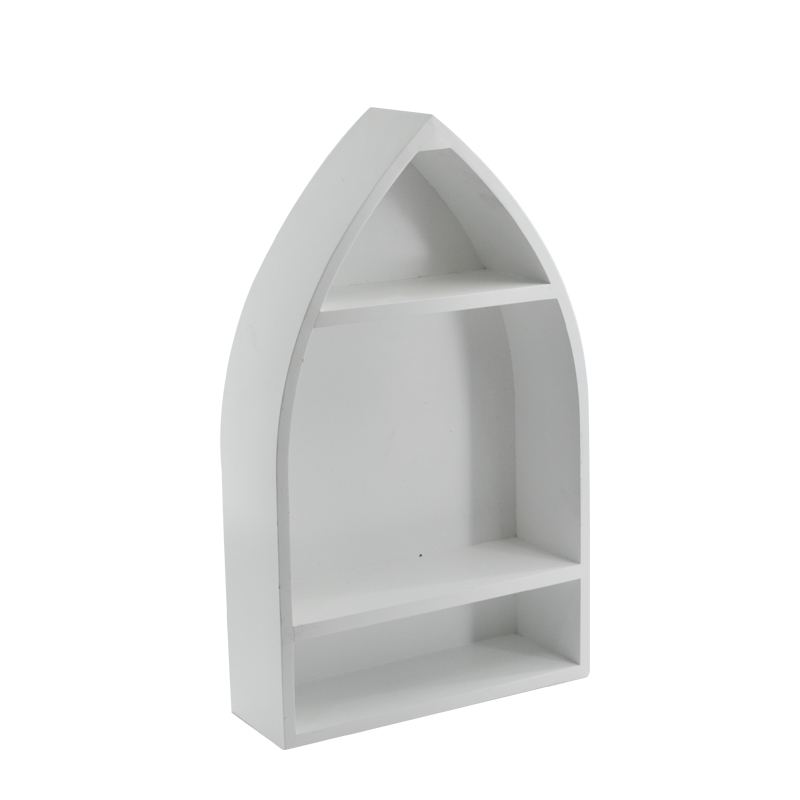 MDF boat shape wall rack, white, 3 layers AL072