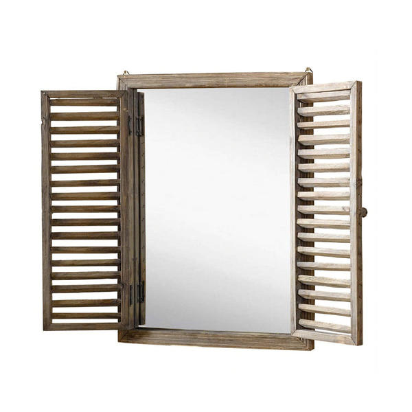 Wood framed mirror, rectangular, window look style AL0782