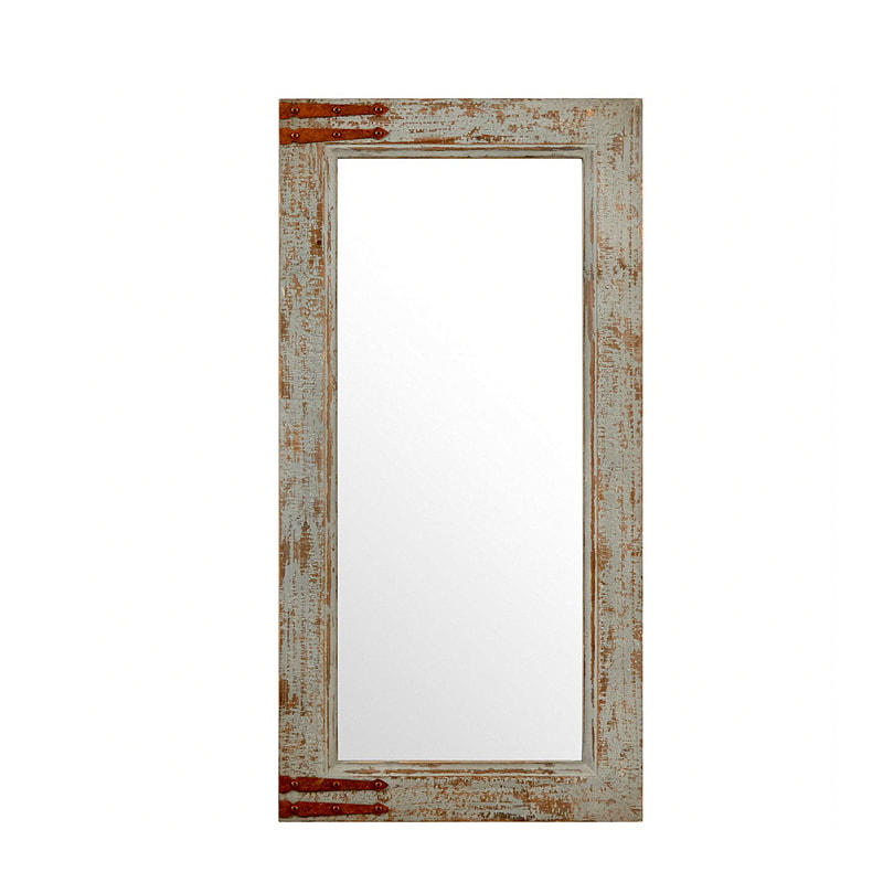 Wood framed mirror, rectangular, nautical design, wintage style AL0790