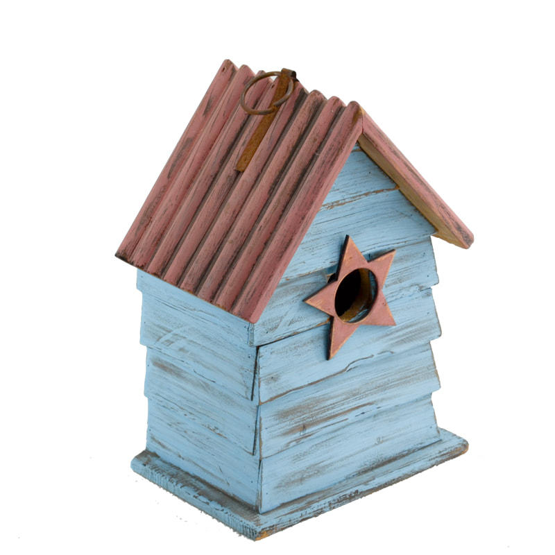 Wooden vintage distressed birdhouse AL090