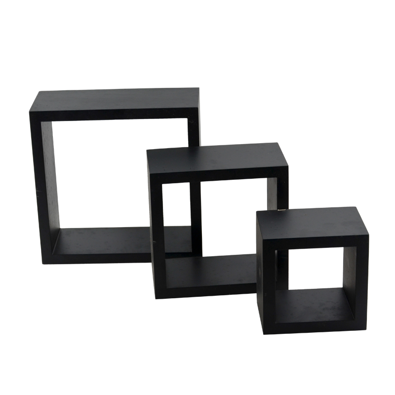 3/S MDF nesting wall rack, square, black AL187 - S3