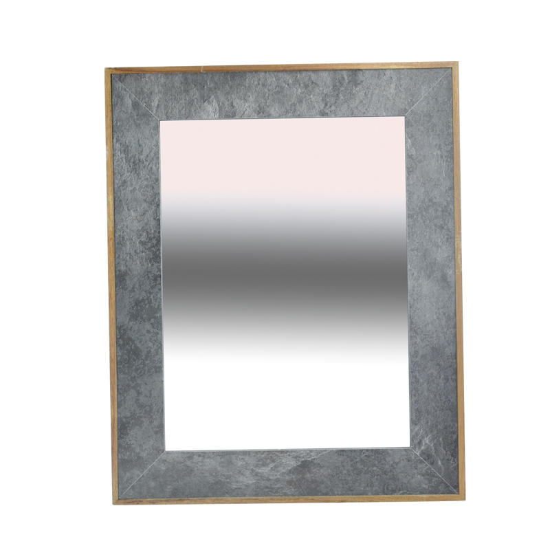 Wood and MDF framed mirror, artificial marble design, rectangular AL226