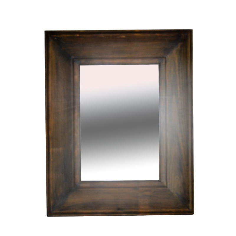 Wooden mirror, rectangular, dark brown,  vintage style AL228