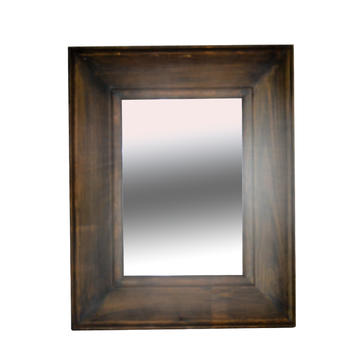 Wooden mirror, rectangular, dark brown,  vintage style AL228