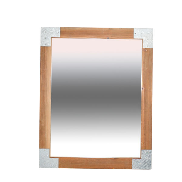 Wood framed mirror w / metal corner wrapped,  rectangular AL234