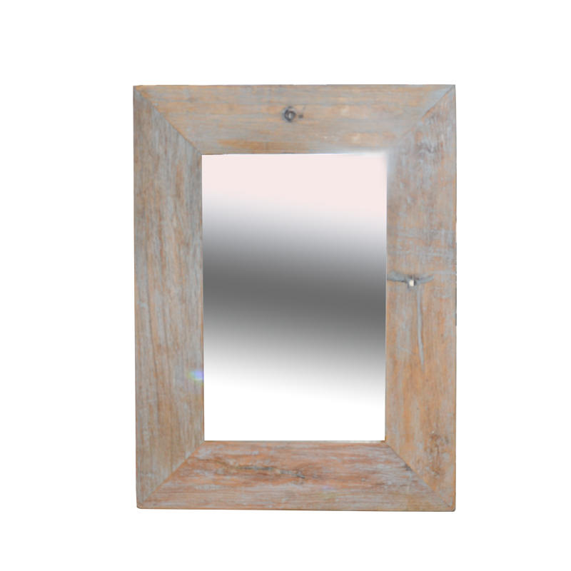 Wood framed mirror, rectangular, grey distressed, vintage style AL235