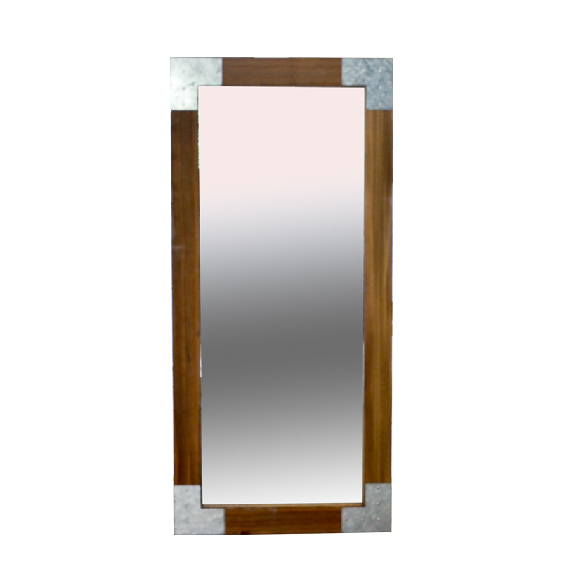 Wood framed mirror w / metal corner wrapped,  rectangular AL236
