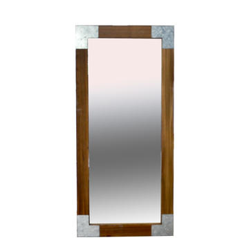 Wood framed mirror w / metal corner wrapped,  rectangular AL236