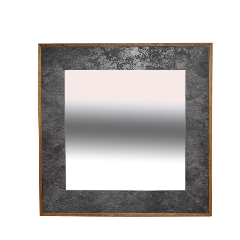 Wood and MDF framed mirror, artificial marble design, rectangular AL238