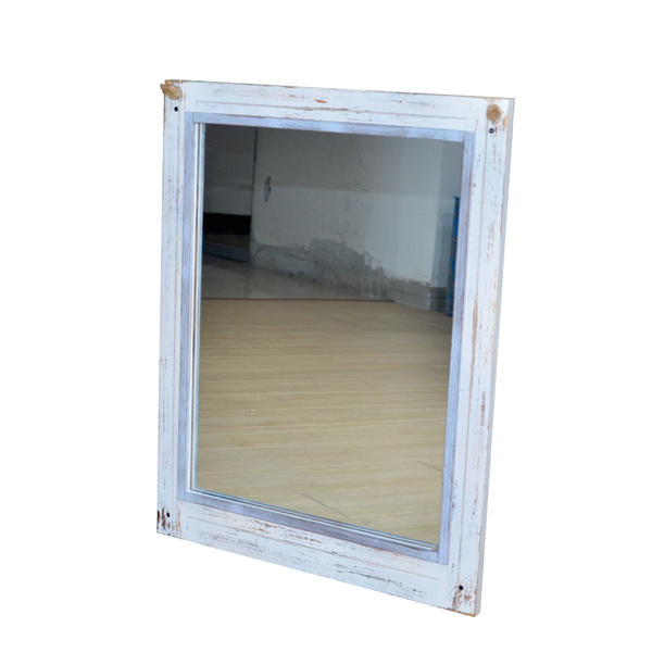 Wood framed mirror, vintage style,  peel off distress AL290
