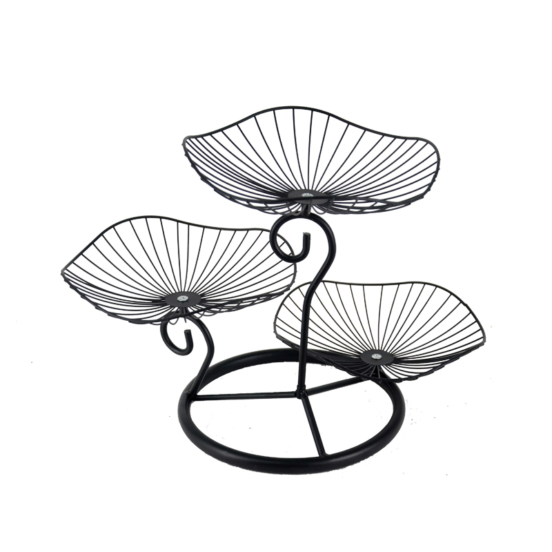 Metal fruit tray, 3 trays, flower shape  ALGY802