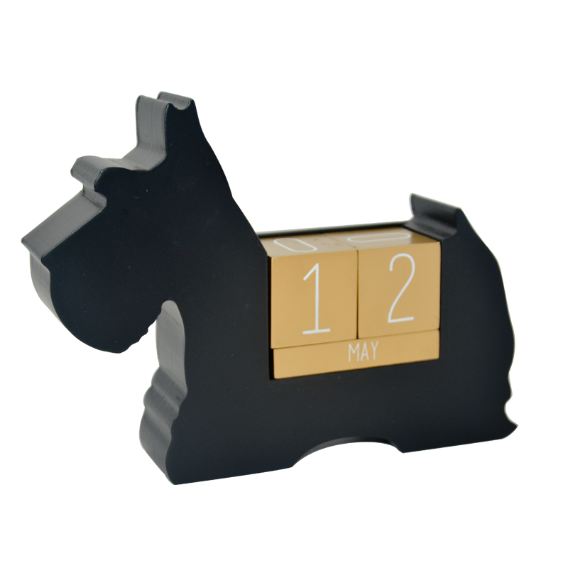 MDF and wood kids toy desk top calendar, Perpetual calendar,  Dog design ALX0005