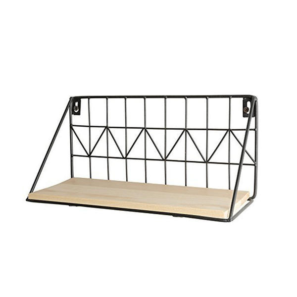 Wooden and metal wall rack ALY0012