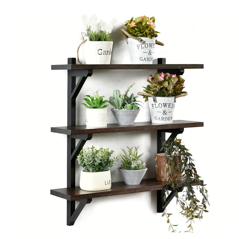 MDF wall rack, 3 layer, concise style,  black ALY0046
