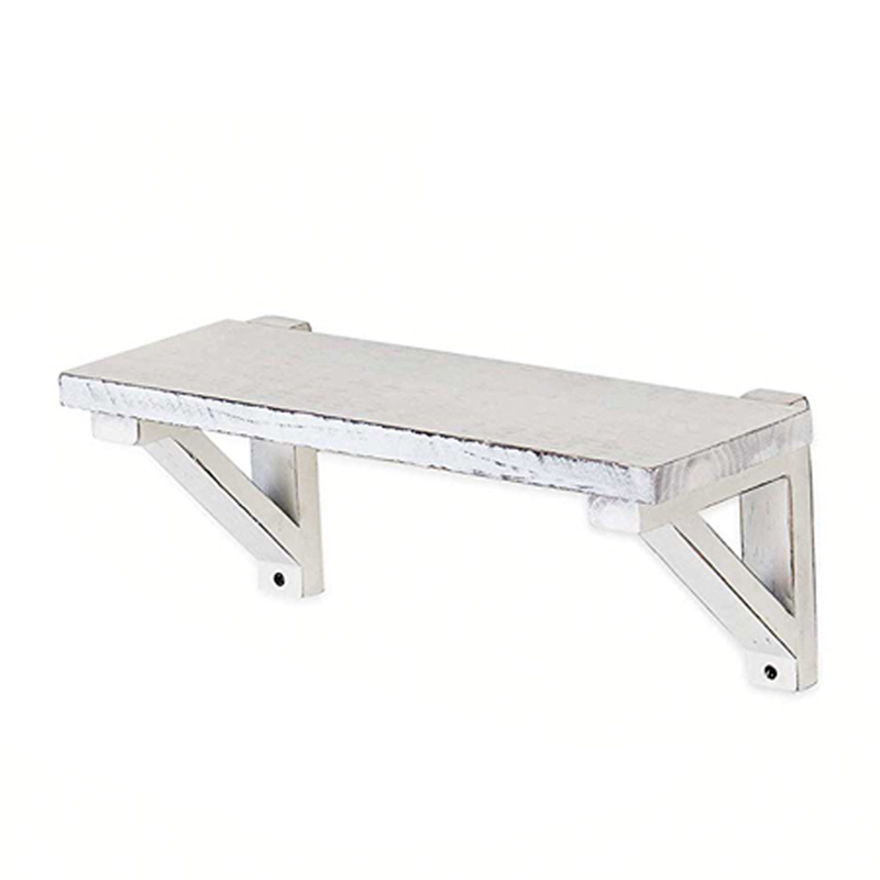 Wooden wall rack with white distress,  vintage style ALY0049