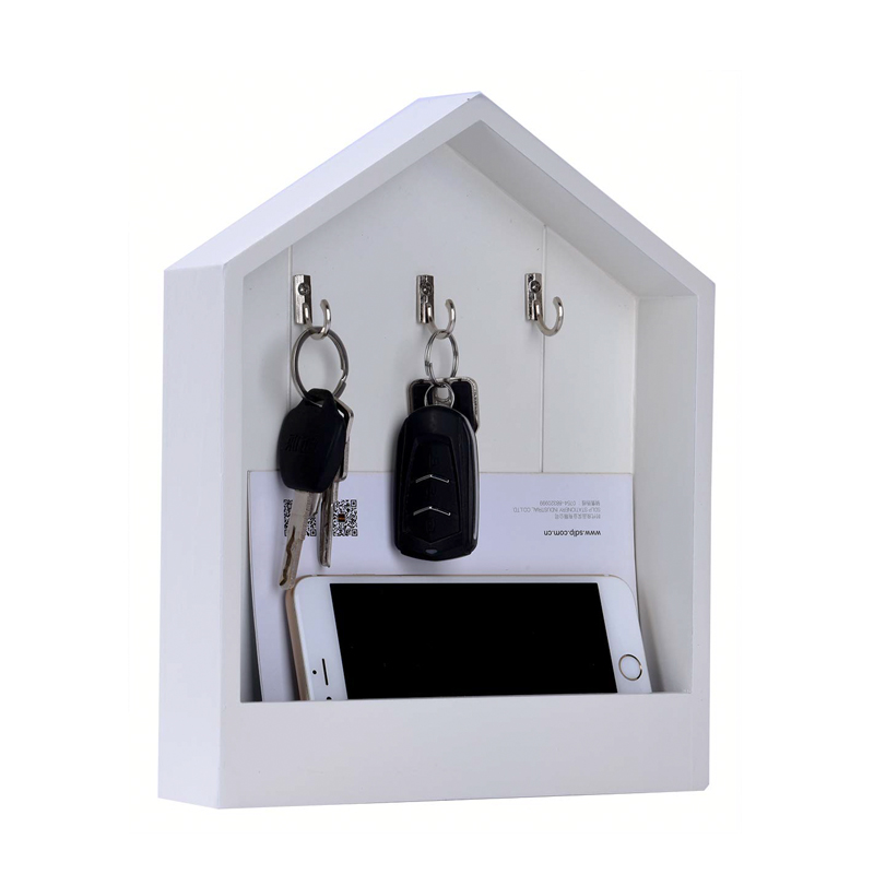 MDF key box, 3 key hooks w / storage ALY0479