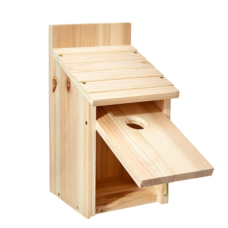Natural wooden birdhouse without painting and finish ALY0602