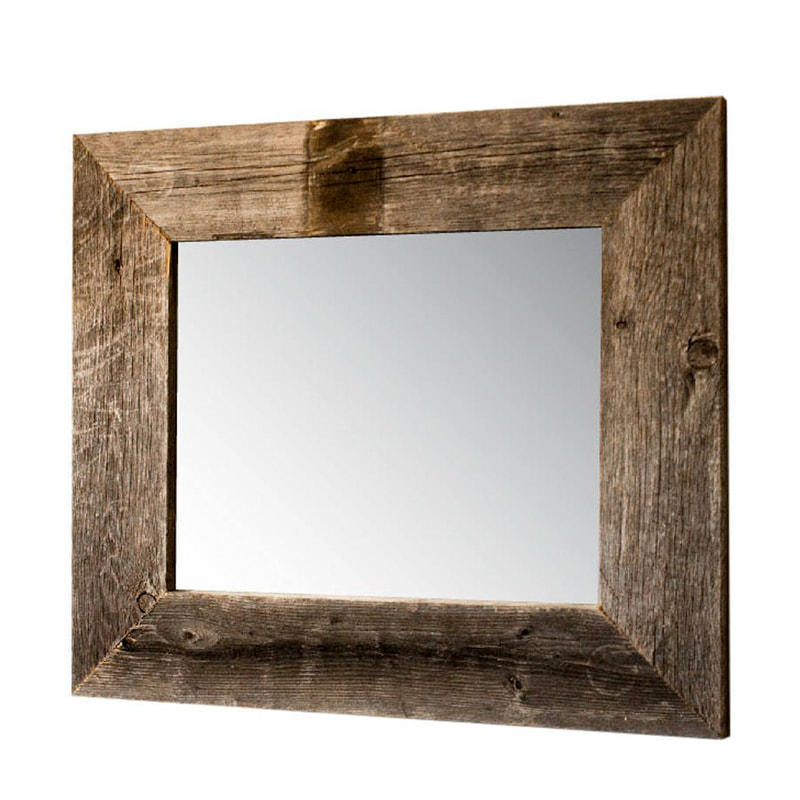 Old wood framed mirror,  rectangular, vintage style ALY0755