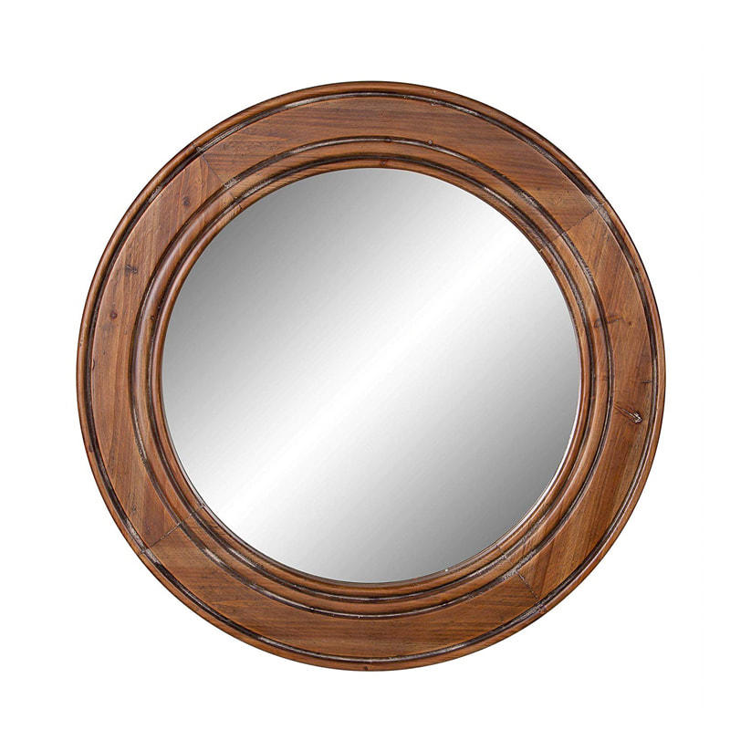 Wood framed mirror,  round, circling design, concise style ALY0756