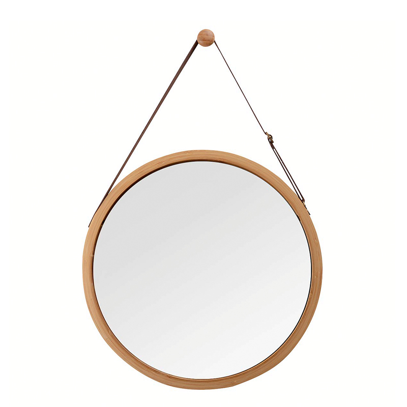Wood framed mirror,  round, string hang design, concise style ALY0779