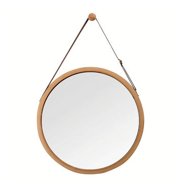 Wood framed mirror,  round, string hang design, concise style ALY0779