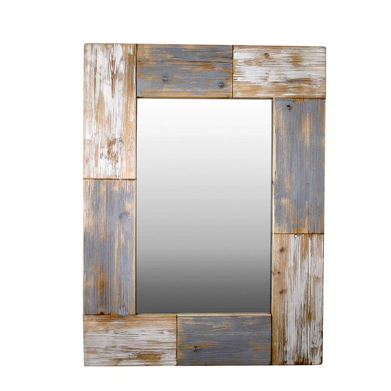 Wood framed mirror, rectangular, nautical design, wintage style ALY0785