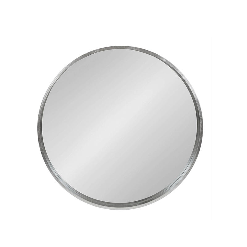 Wood frame mirror, round, plain silver color, concise style ALY0794