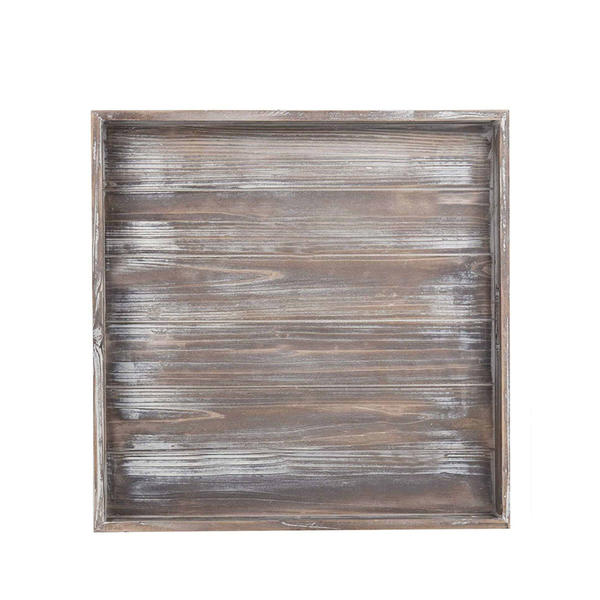 Square wooden tray, vintage style, slightly white distressed ALY1008