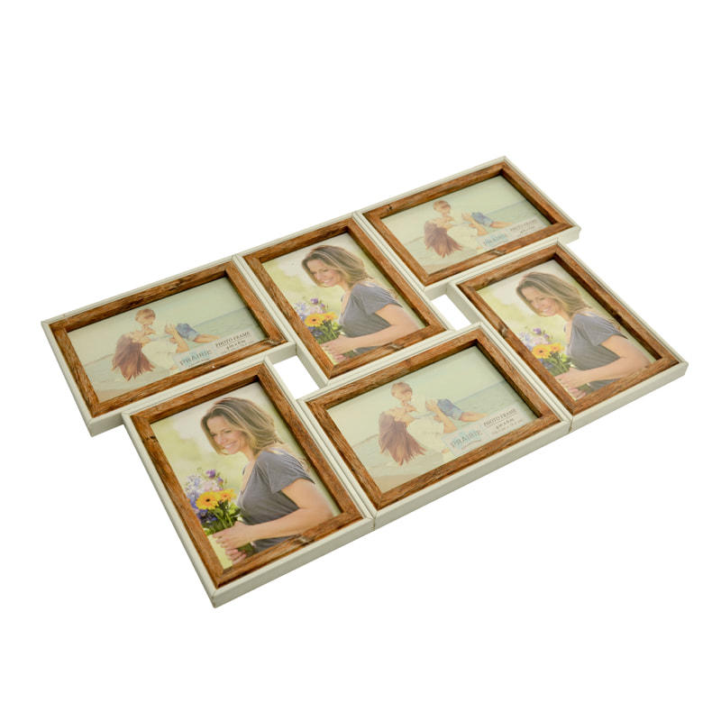 MDF & wooden double framed family photo frame.  5 pcs combination 18F384