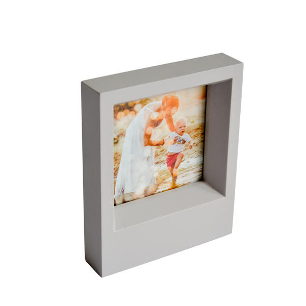 MDF photo frame, white,  shelf-standing 19S409