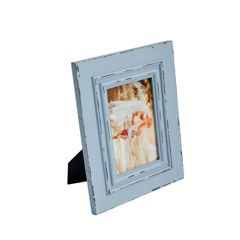 MDF photo frame, vintage, gray with black feel off distress 19S414