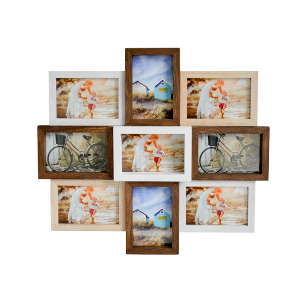MDF and Wooden photo frame combination,  family photo frame,  9 pcs combination 19S443