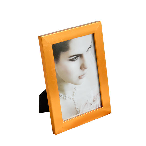 Gold foil wrapped MDF photo frame, rectangular 19S579