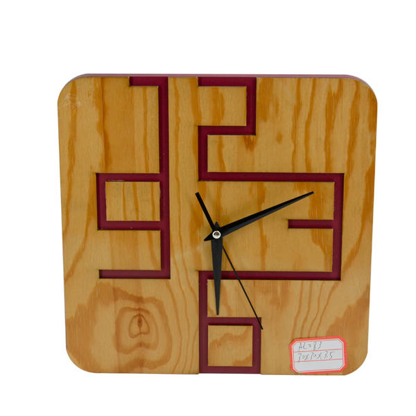 MDF veneered clock, modern concise design.  Square AL083