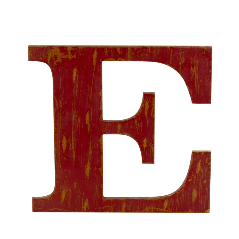 Large MDF alphabet letter, Distressed shabby chic style.  ' E '  AL150