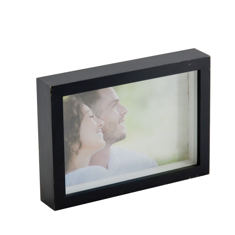 MDF photo box, black, rectangular AL247