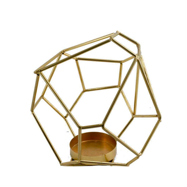 Metal tealight holder,  Golden finish.  Modern concise design AL262