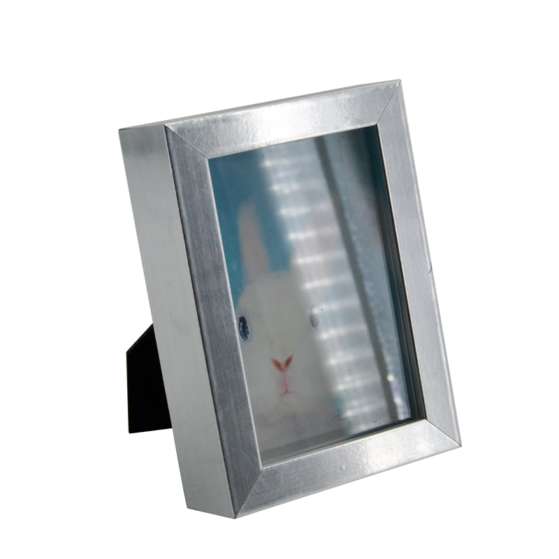 MDF photo box, rectangular, silver  AL278