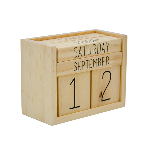 Wooden blocks calendar, desk top calendar, Perpetual calendar,  transparent paint painted ALX0042