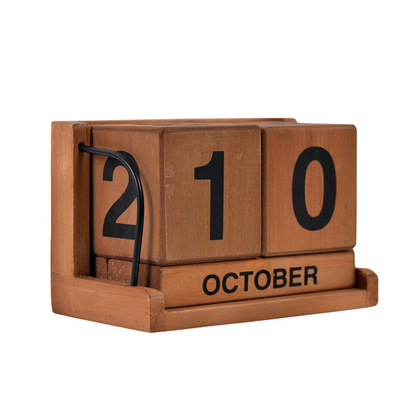 Black metal sides framed blocks calendar, desk top calendar, Perpetual calendar ALY0116