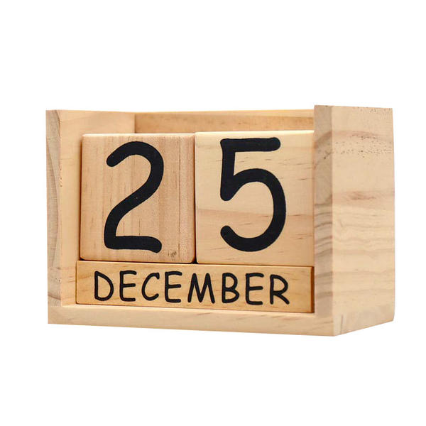 Wooden blocks calendar, desk top calendar, Perpetual calendar,  transparent paint painted ALY0807