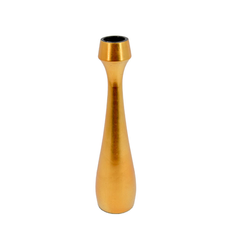 Wooden candle holder, Golden finish, Modern concise style FH192