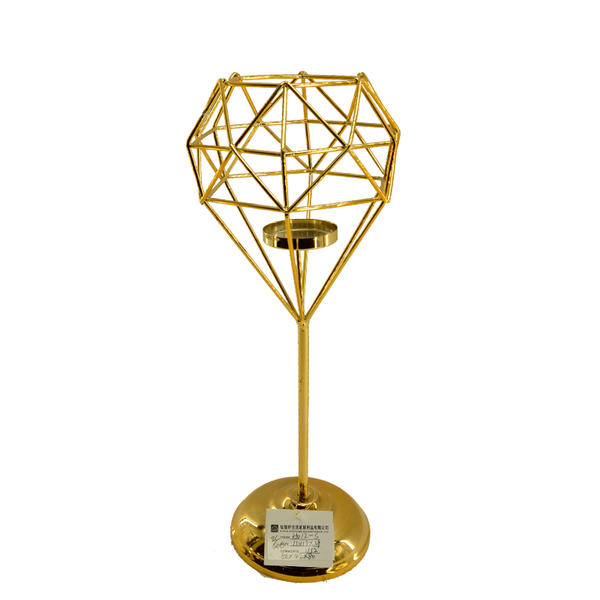 Metal tealight holder,  Golden finish.  Modern concise design H012