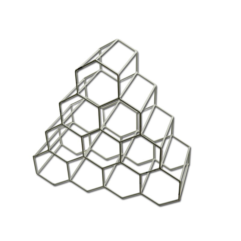 Metal wine rack for 10, Silver metal finish 18F532