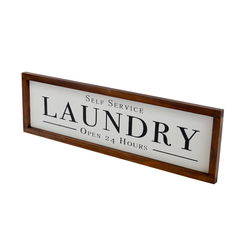 Wooden wall plaque ' LAUNDRY ' sign 19S446