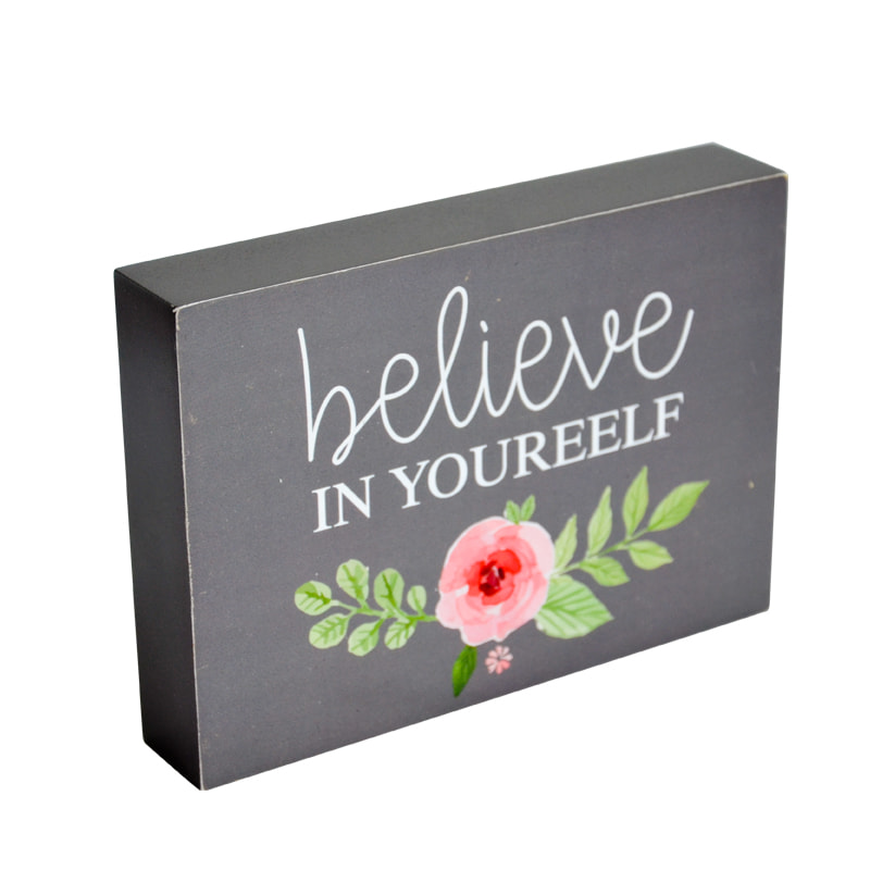 Small MDF wording wall plque,  gray 19S487