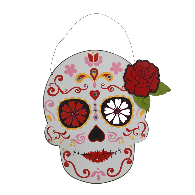 MDF colorful skull, ' skull beauty ',  wall plaque AL117