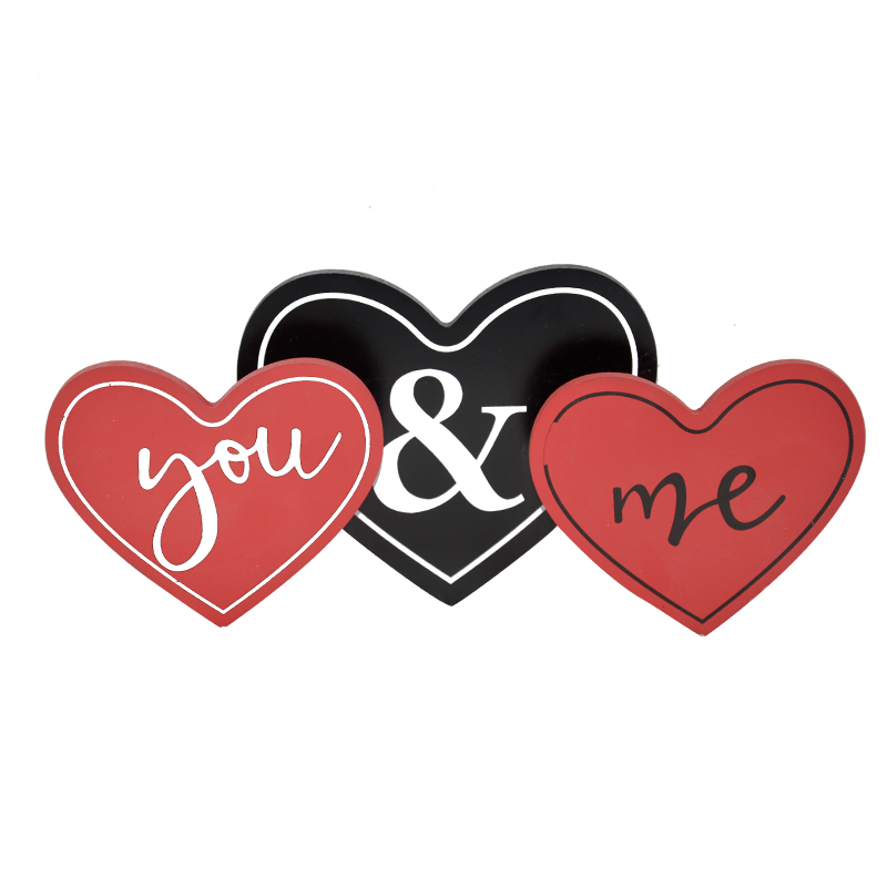 MDF valentine hearts wall plaque,  hearts ' you & me ' AL124